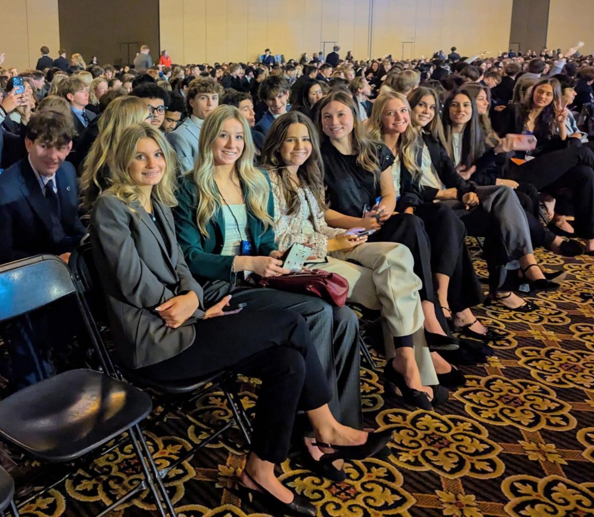 Fossil Ridge competitors sit in designated section at the beginning of the closing ceremony at the Broadmoor on February 24, 2026.