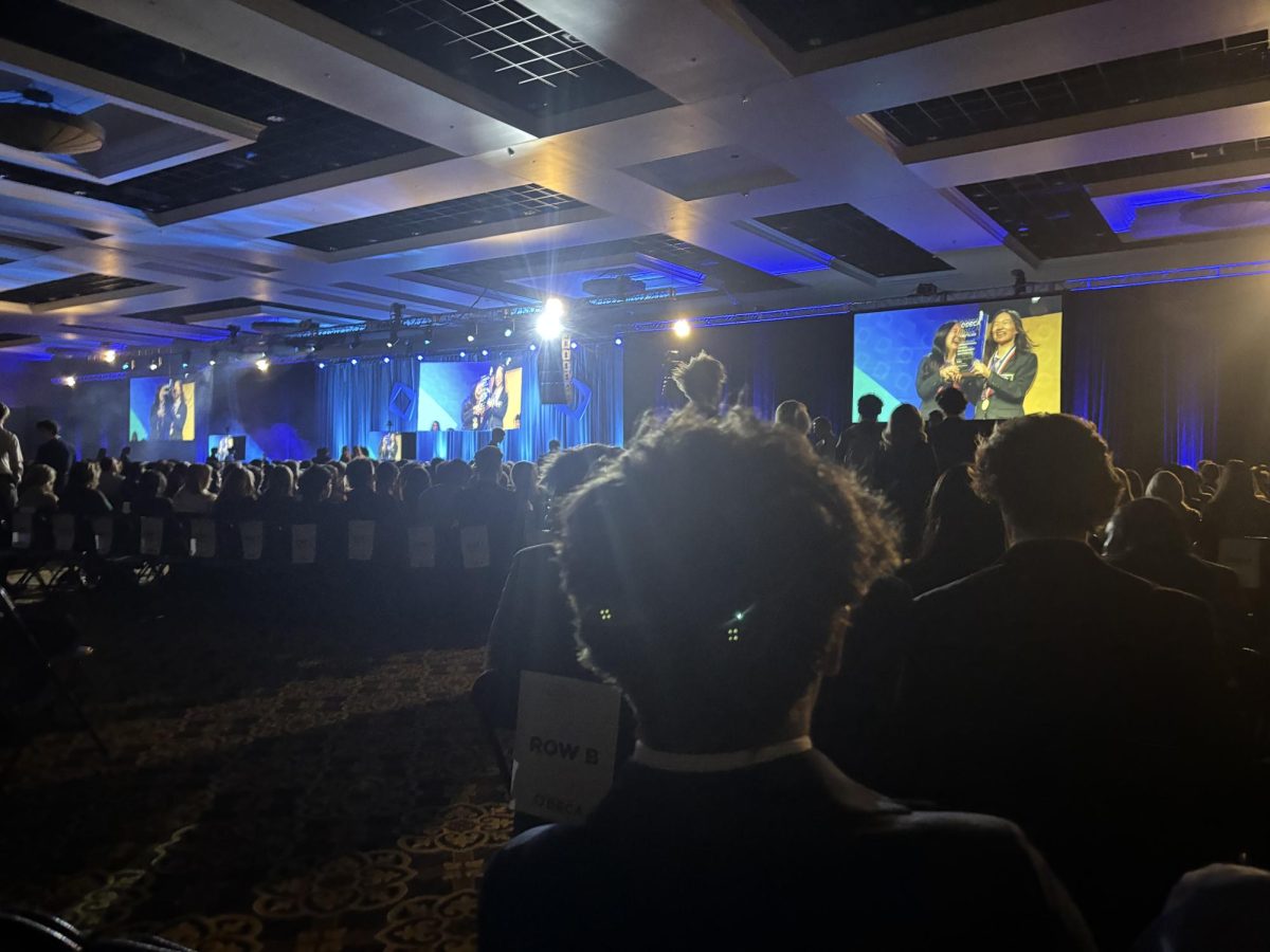 View from Fossil Ridge's section at the closing ceremony at the Broadmoor on February 24, 2026.